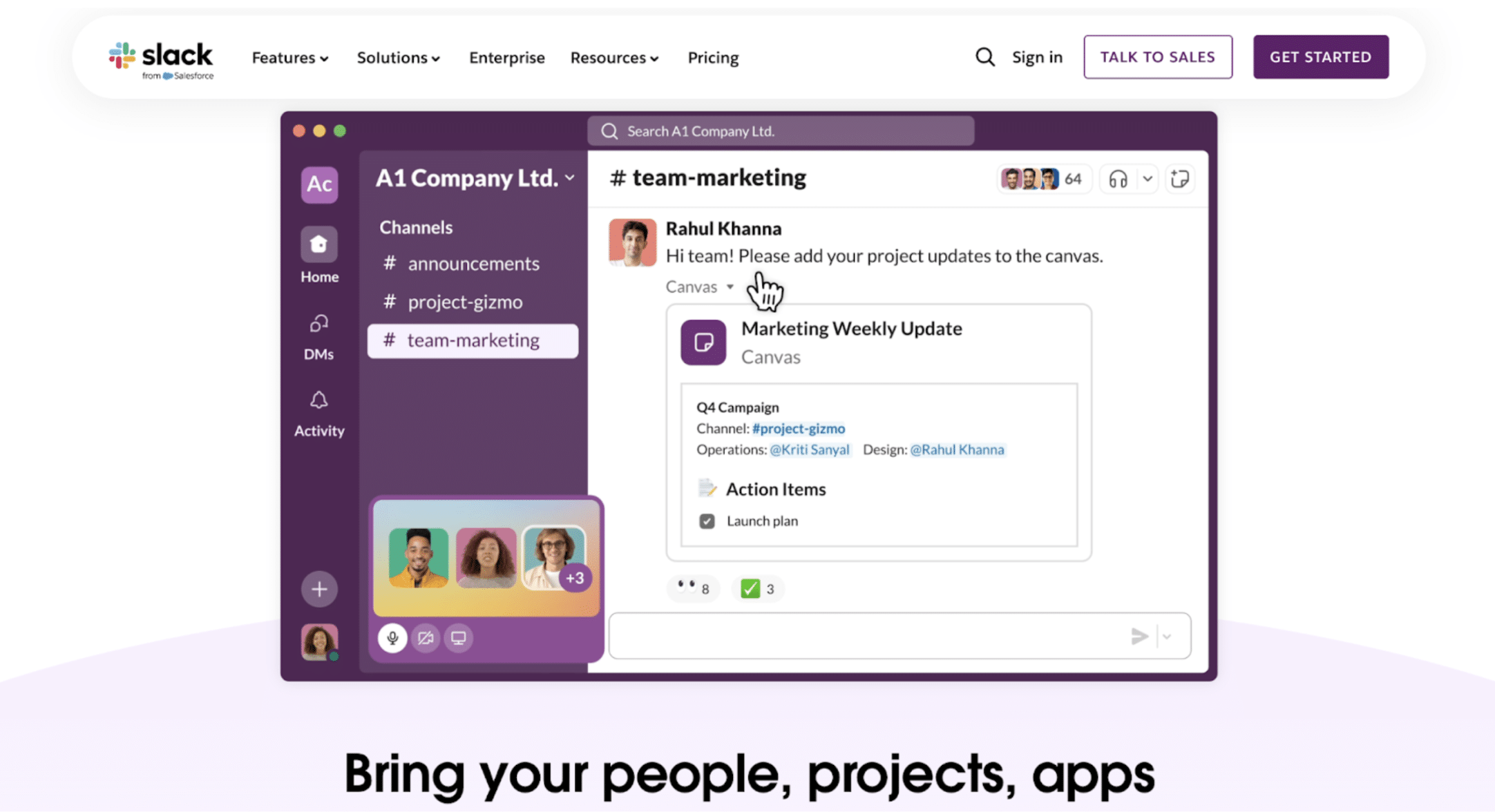 Slack landing page